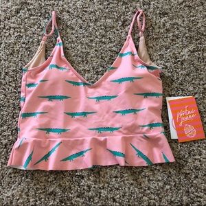 NWT Kortni Jeane Alligator Scoop Back Swim Top